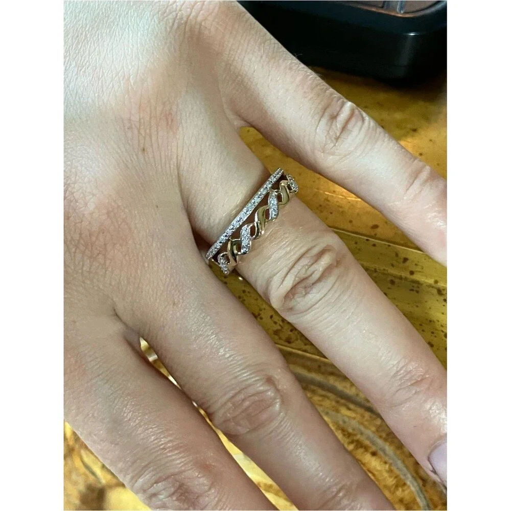 Natural White Diamond Ring Size 7